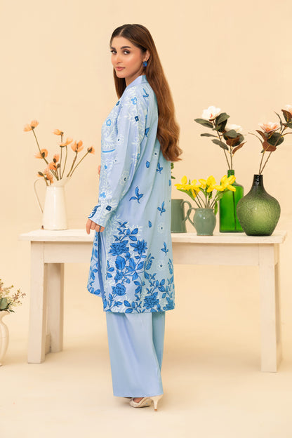 2 Piece Unstitched Ice Blue Printed Cotton - (Vol-42/05)D-1 - SAFANOOR