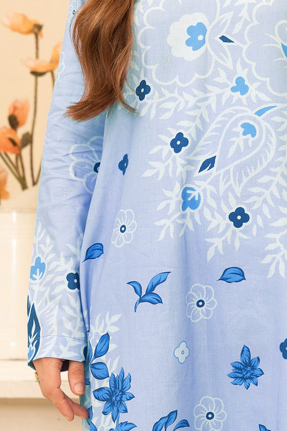 2 Piece Unstitched Ice Blue Printed Cotton - (Vol-42/05)D-1 - SAFANOOR