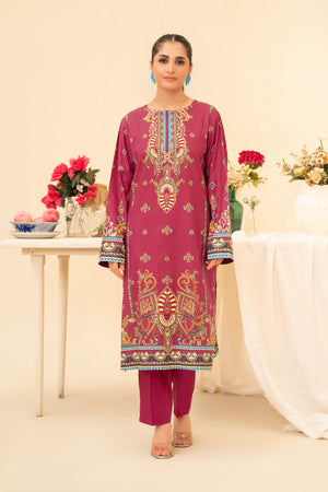 2 Piece Unstitched Maroon Cotton - (Vol-42/05)D-12 - SAFANOOR