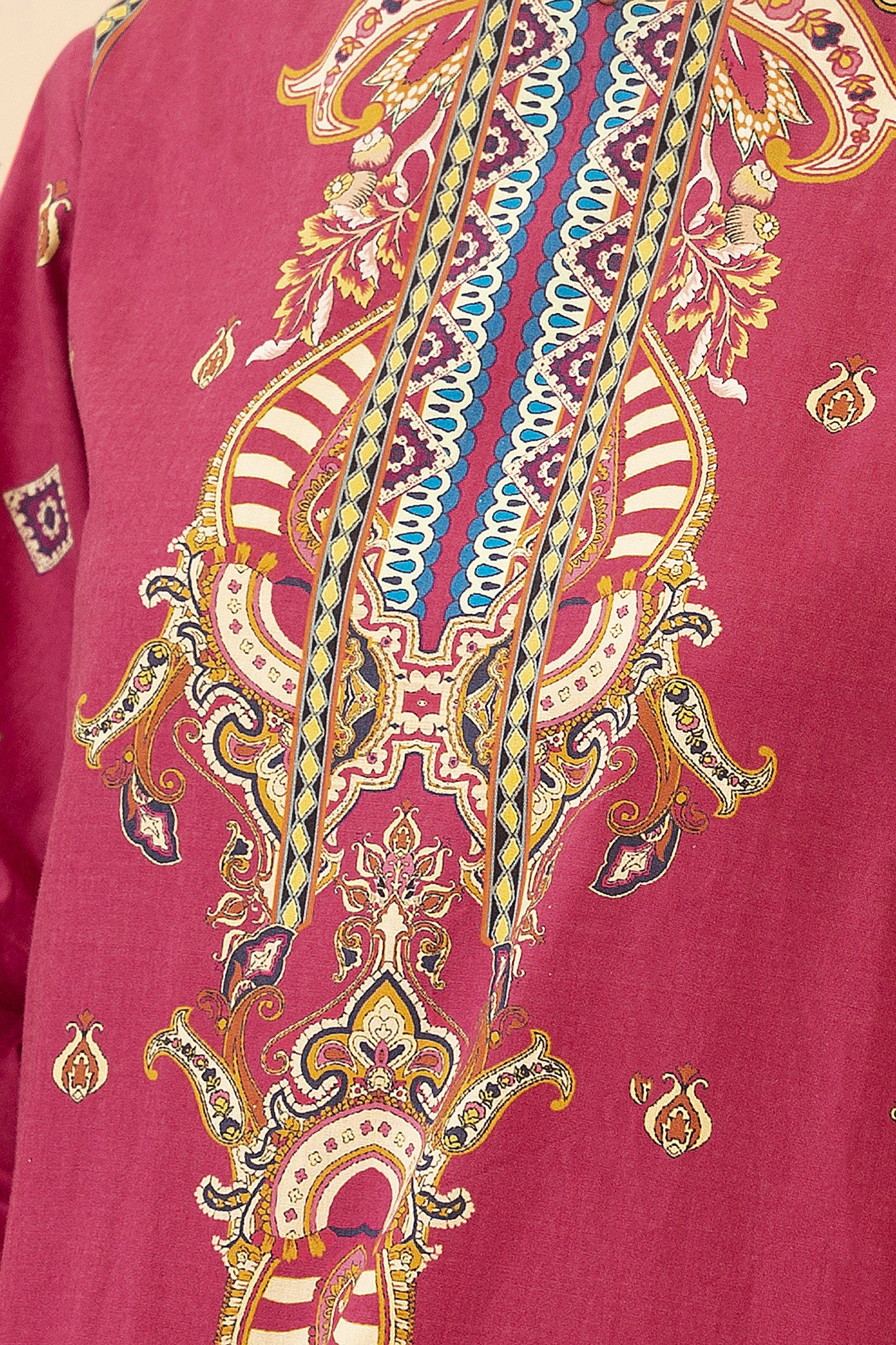 2 Piece Unstitched Maroon Cotton - (Vol-42/05)D-12 - SAFANOOR