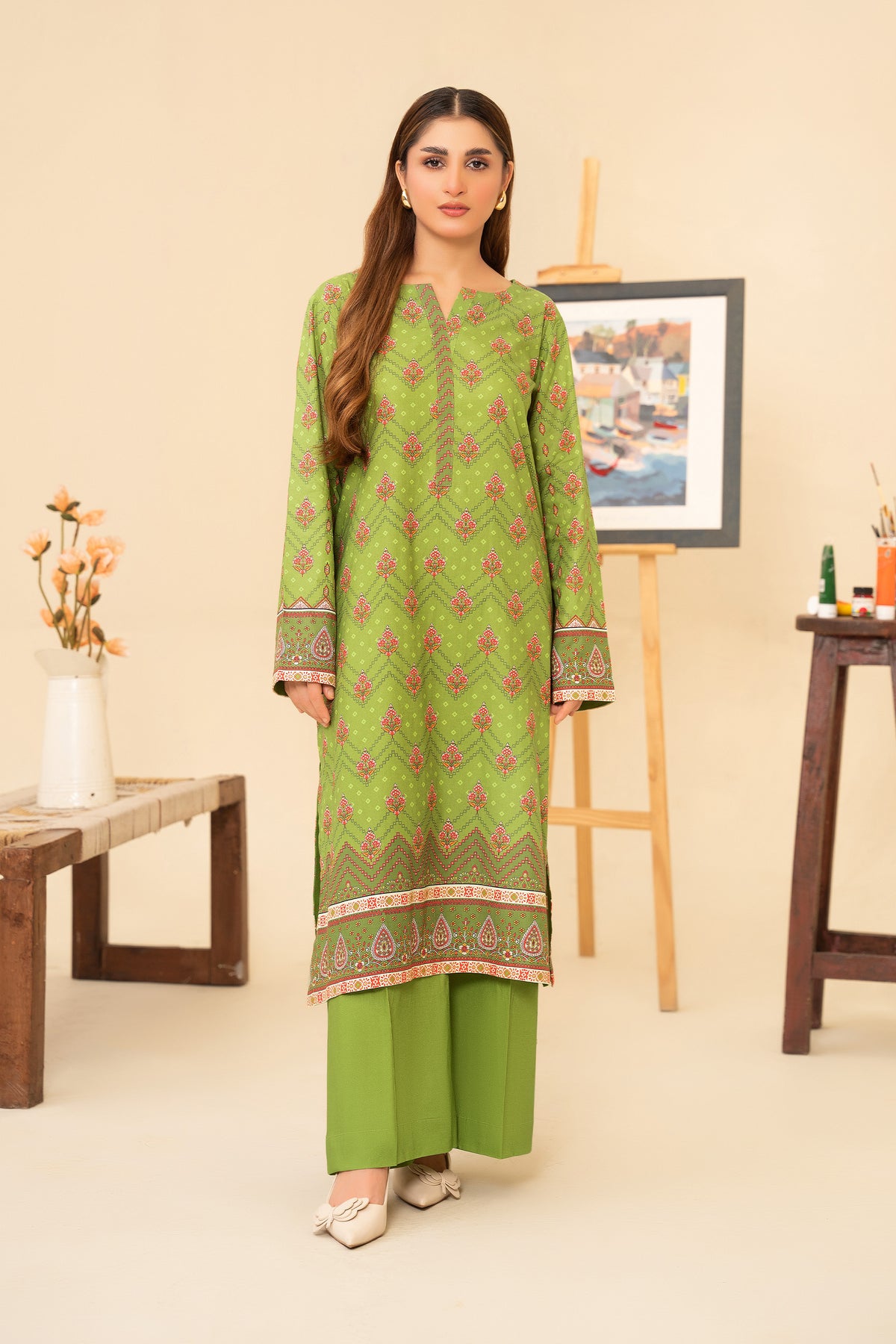 2 Piece Unstitched Parrot Printed Cotton - (Vol-42/05)D-6 - SAFANOOR