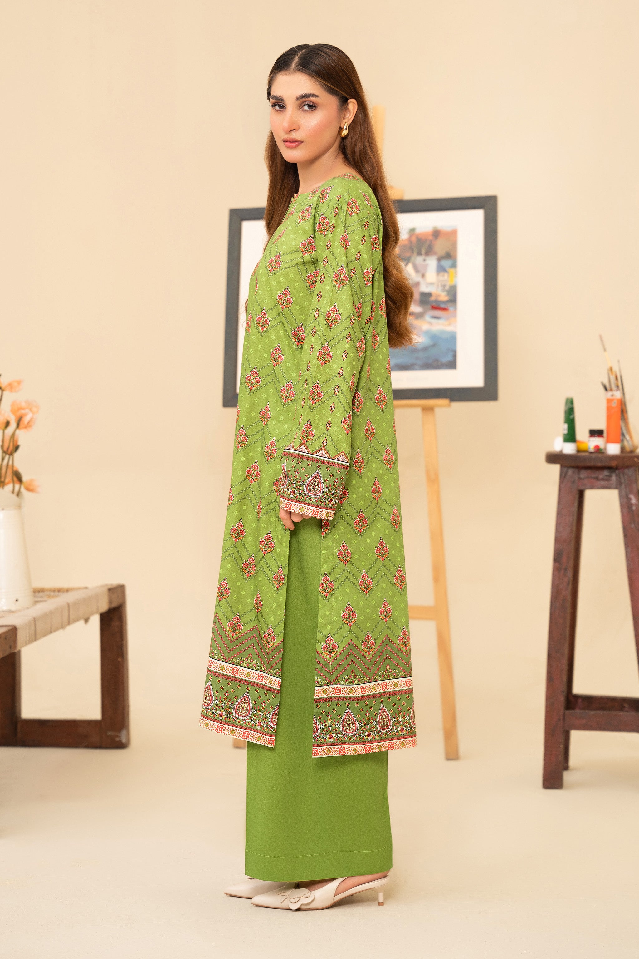 2 Piece Unstitched Parrot Printed Cotton - (Vol-42/05)D-6 - SAFANOOR