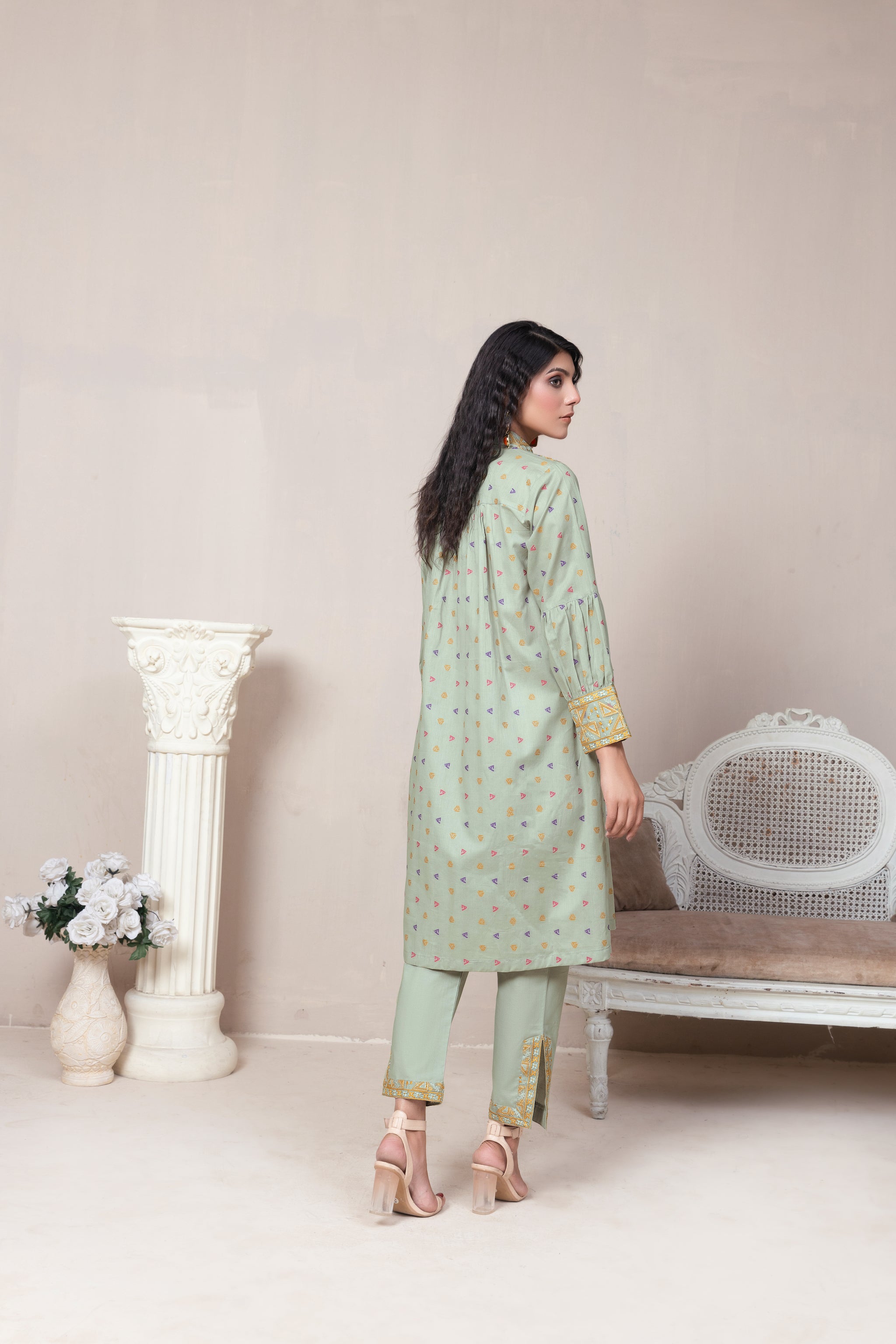 2 Piece Unstitched Pistachio Jacquard Lawn - (Vol-23/06)2P-S-24-D-6 - SAFANOOR