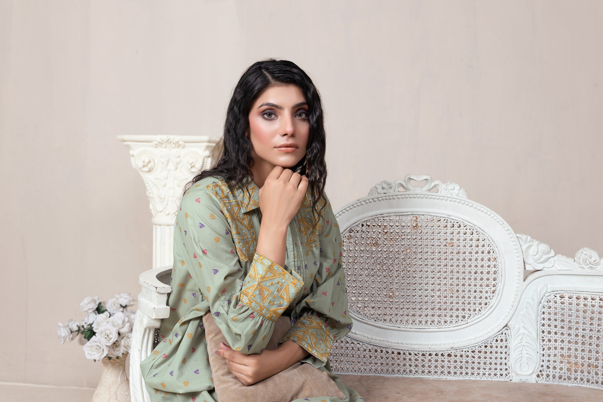 2 Piece Unstitched Pistachio Jacquard Lawn - (Vol-23/06)2P-S-24-D-6 - SAFANOOR