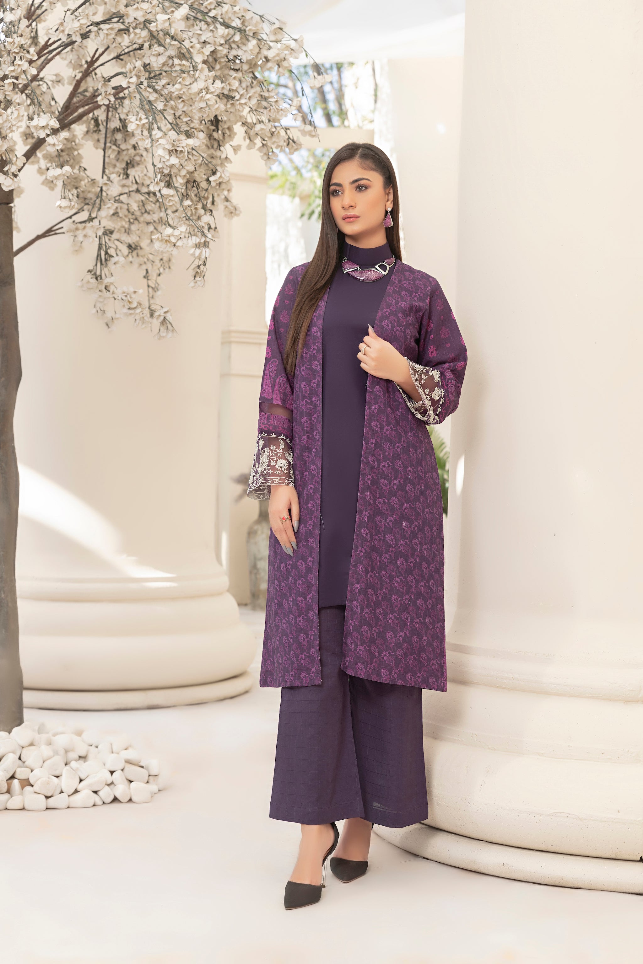 2 Piece Unstitched Plum Needle Khaddar - (Vol-22/11)2P-W-23-D-3 - SAFANOOR