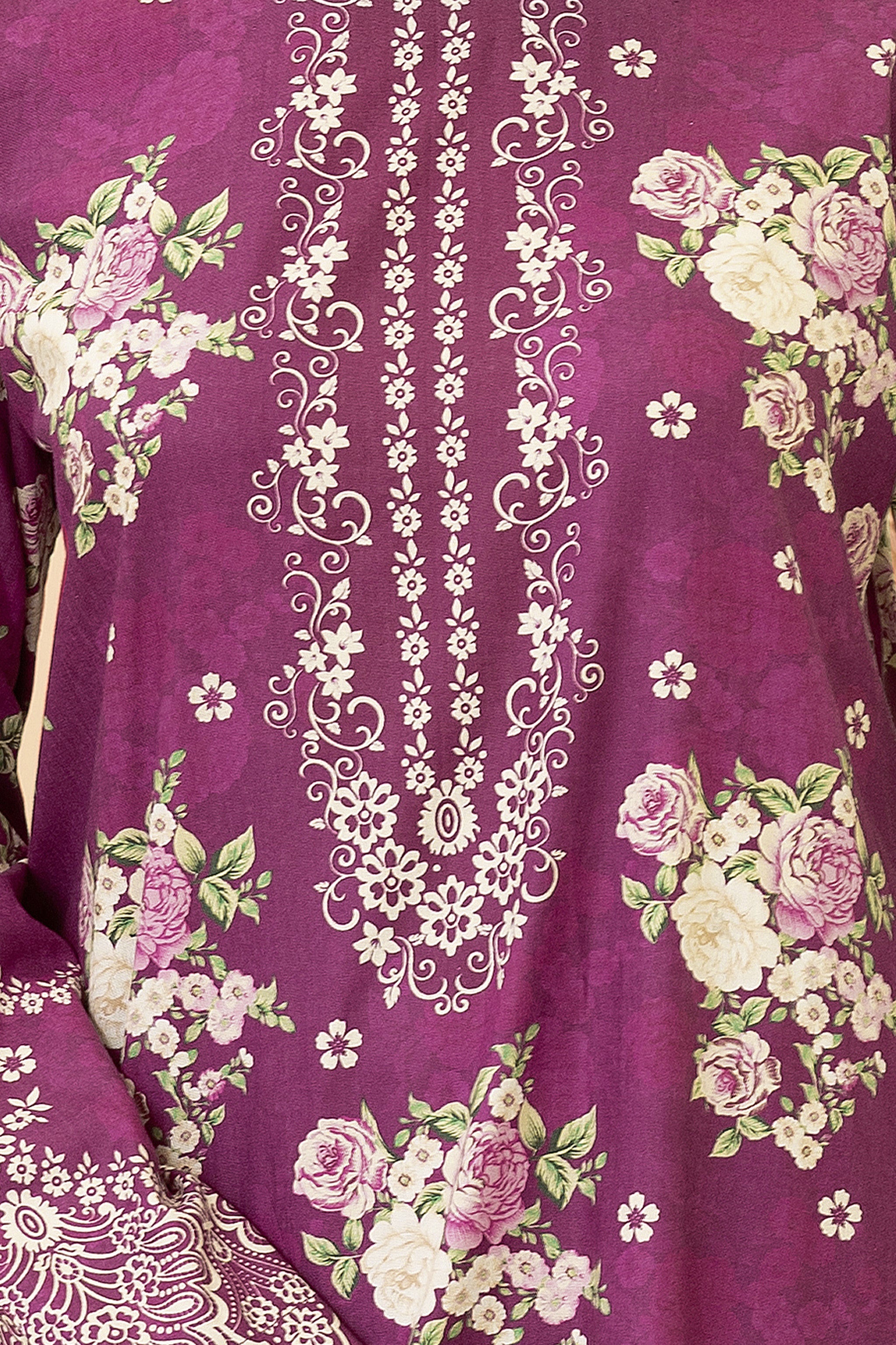 2 Piece Unstitched Plum Printed Cotton - (Vol-42/05)D-11 - SAFANOOR