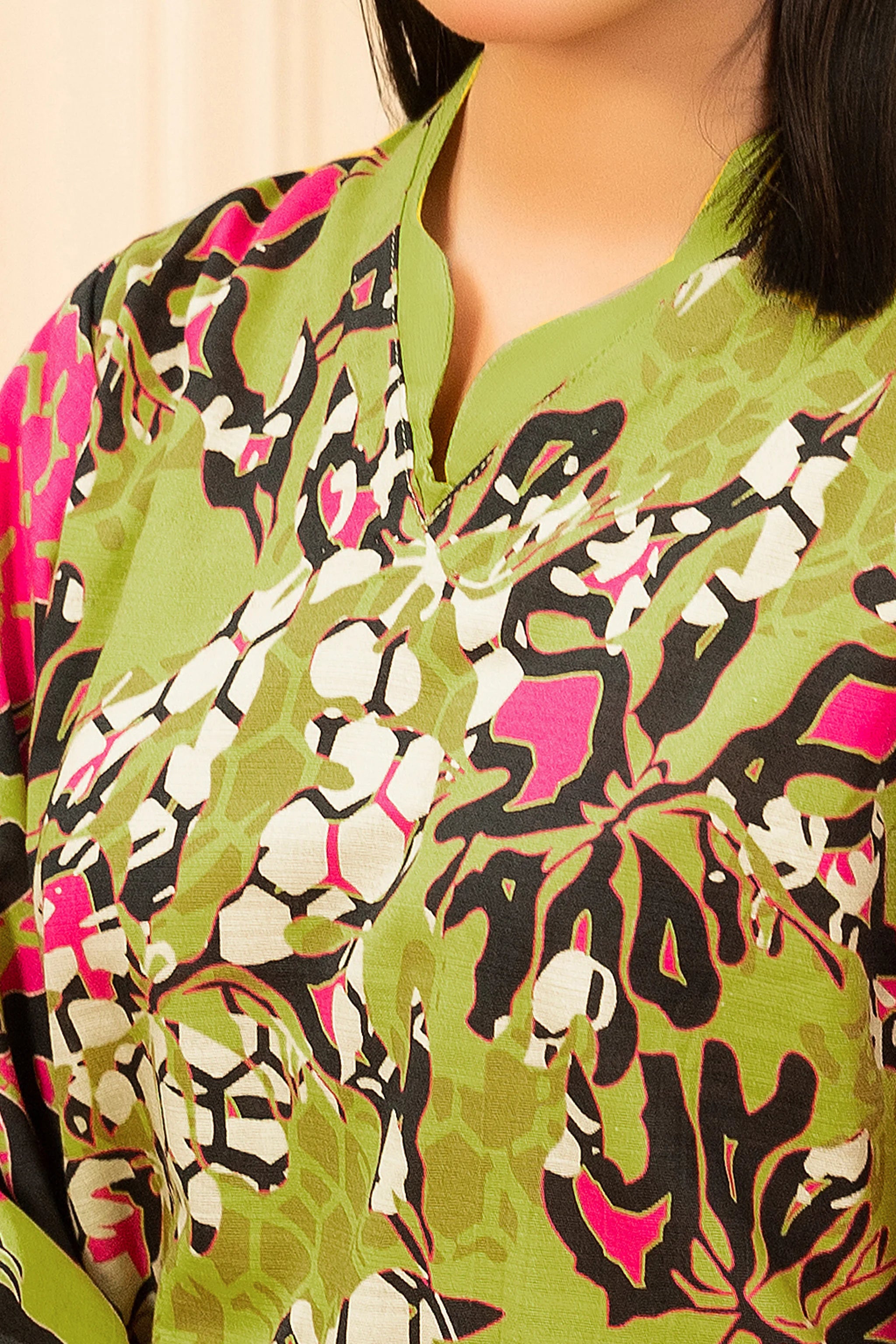 2 Piece Unstitched Printed Dark Mustard Khaddar