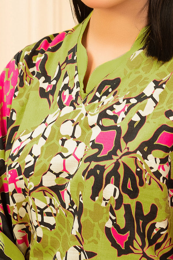 2 Piece Unstitched Printed Dark Mustard Khaddar