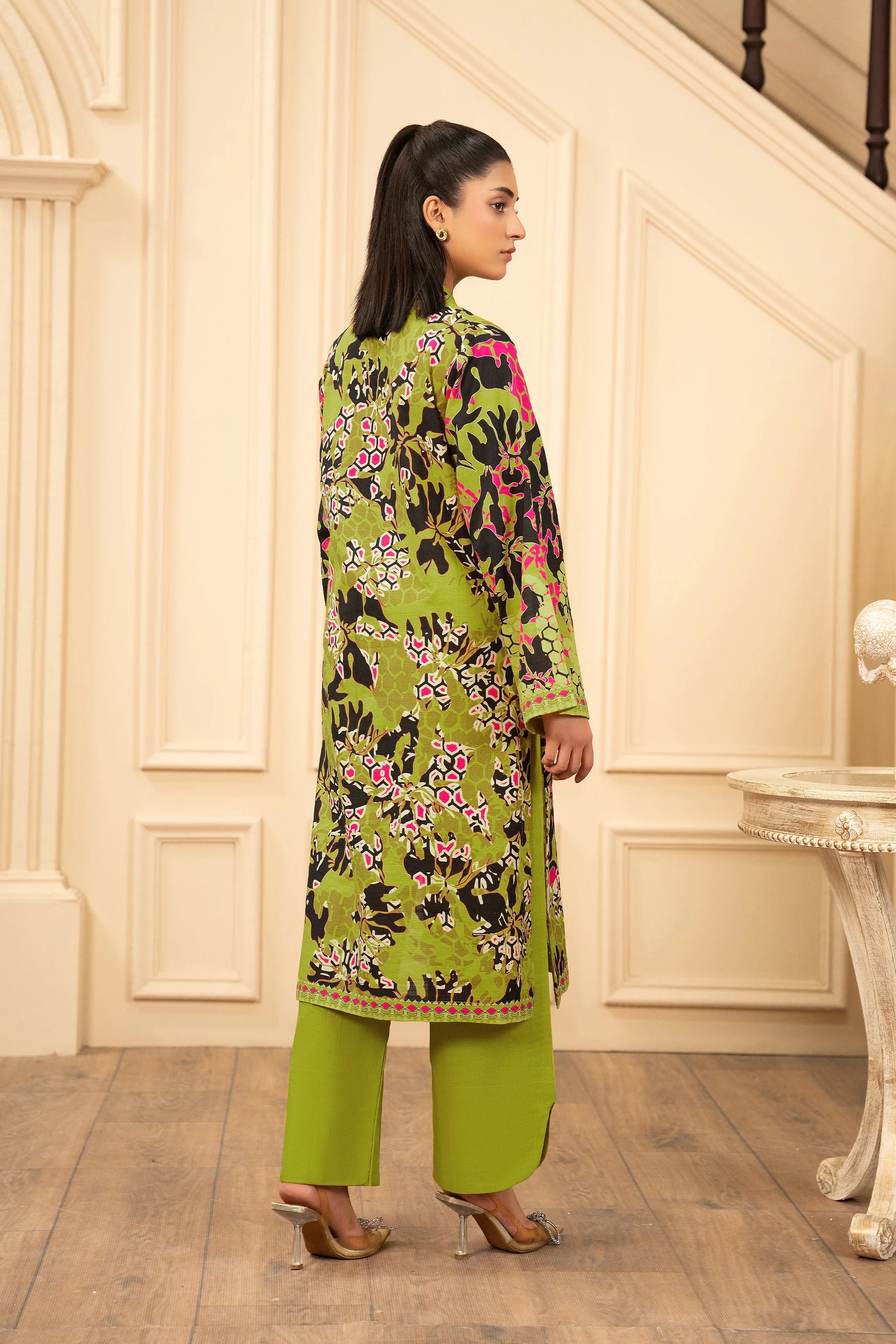 2 Piece Unstitched Printed Dark Mustard Khaddar