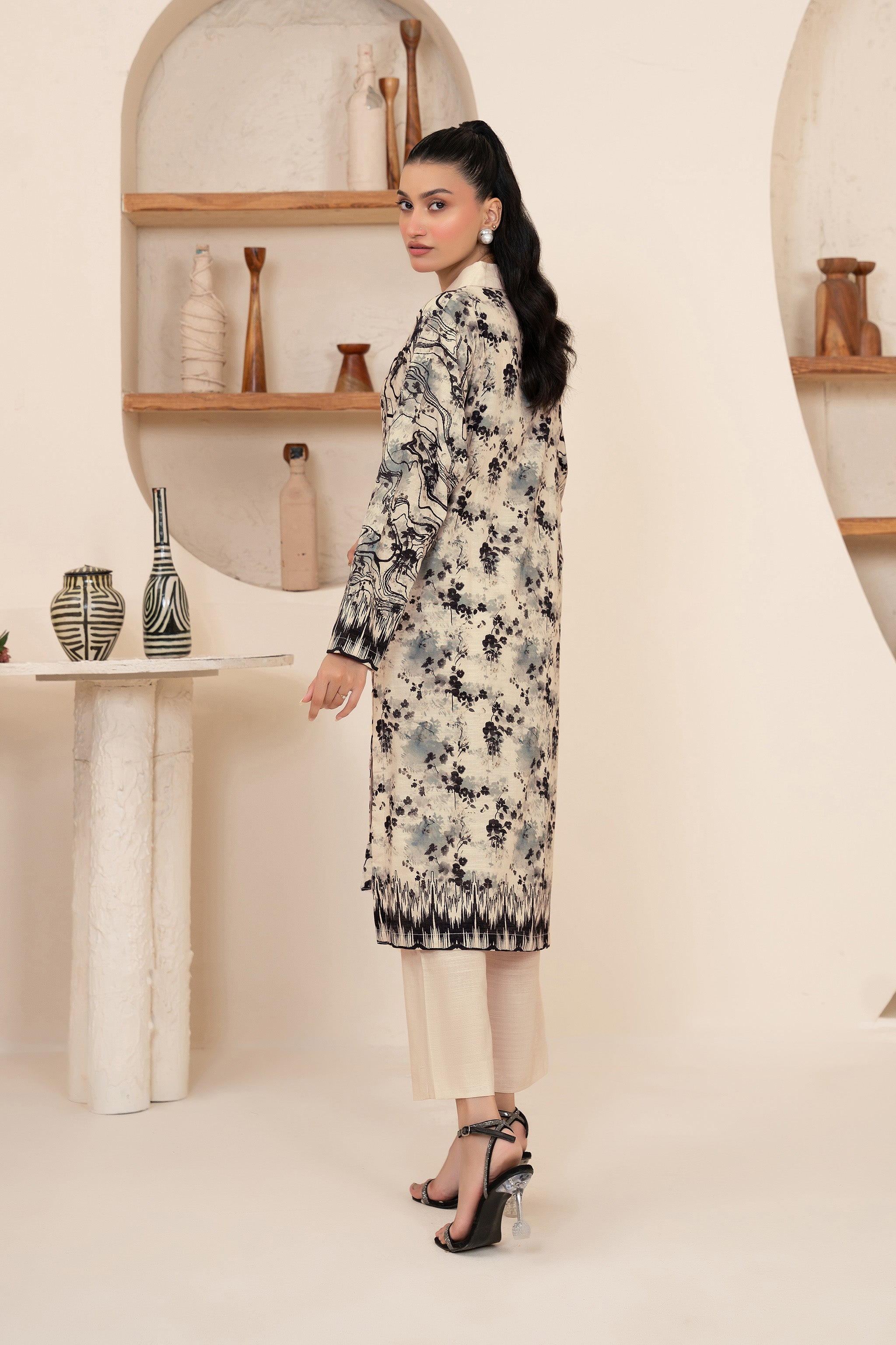 2 Piece Unstitched Printed Desert Sand Khaddar
