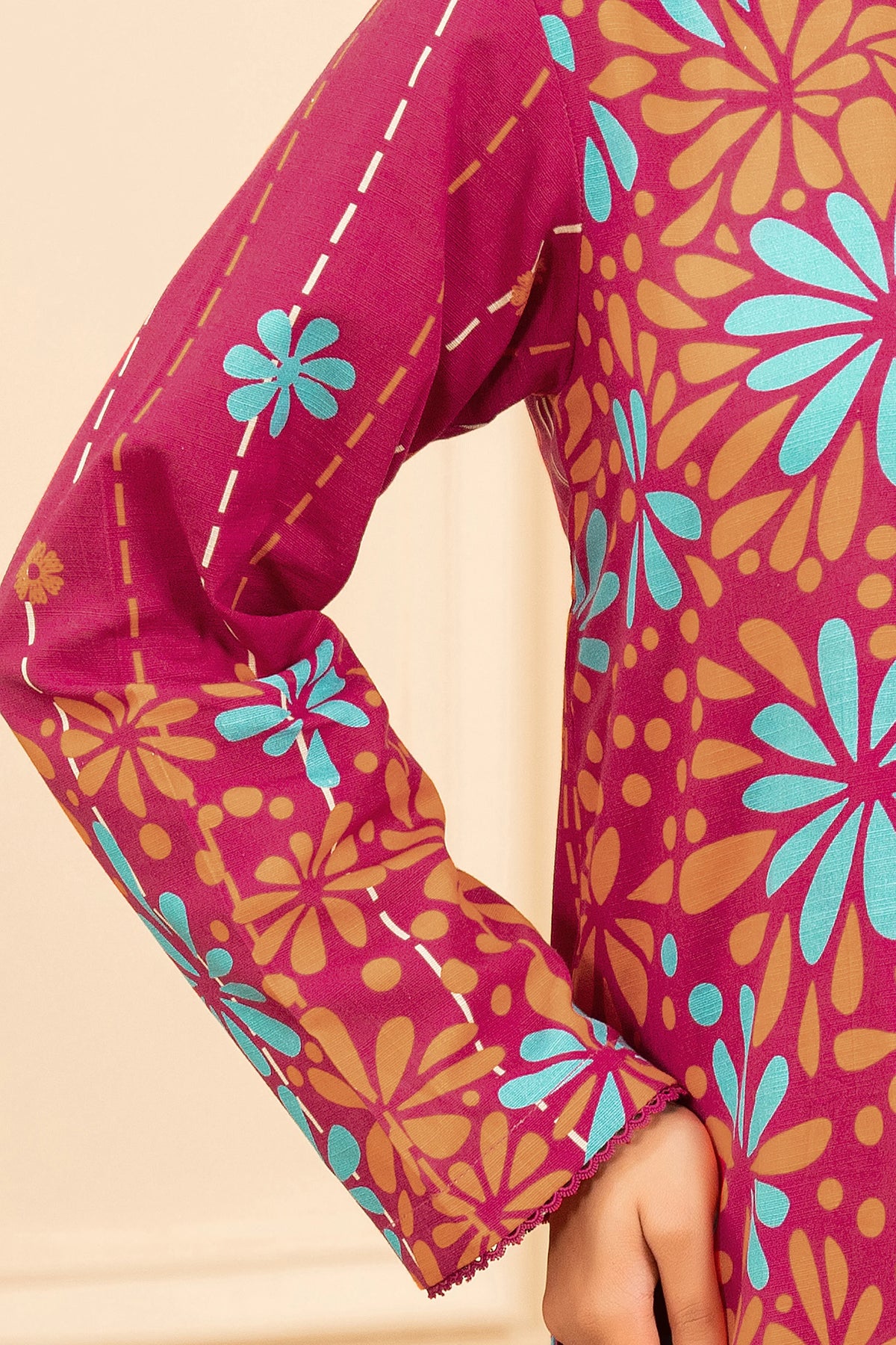 2 Piece Unstitched Printed Paprika Khaddar
