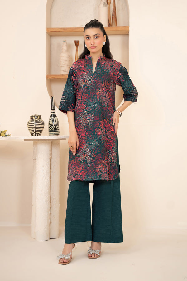2 Piece Unstitched Printed Slate Gray Khaddar