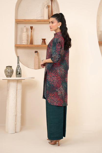2 Piece Unstitched Printed Slate Gray Khaddar