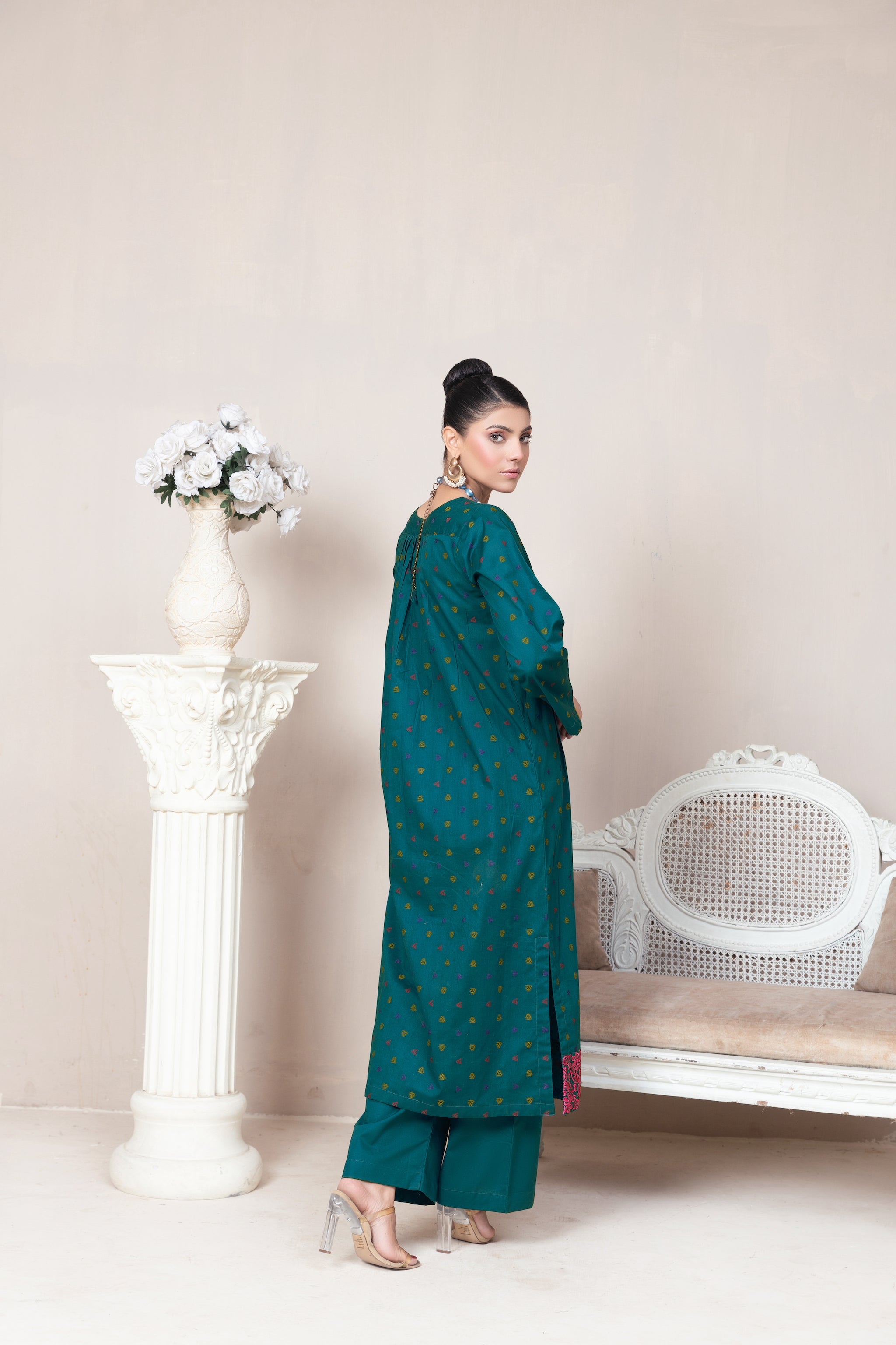 2 Piece Unstitched Sea Green Jacquard Lawn - (Vol-23/06)2P-S-24-D-12 - SAFANOOR