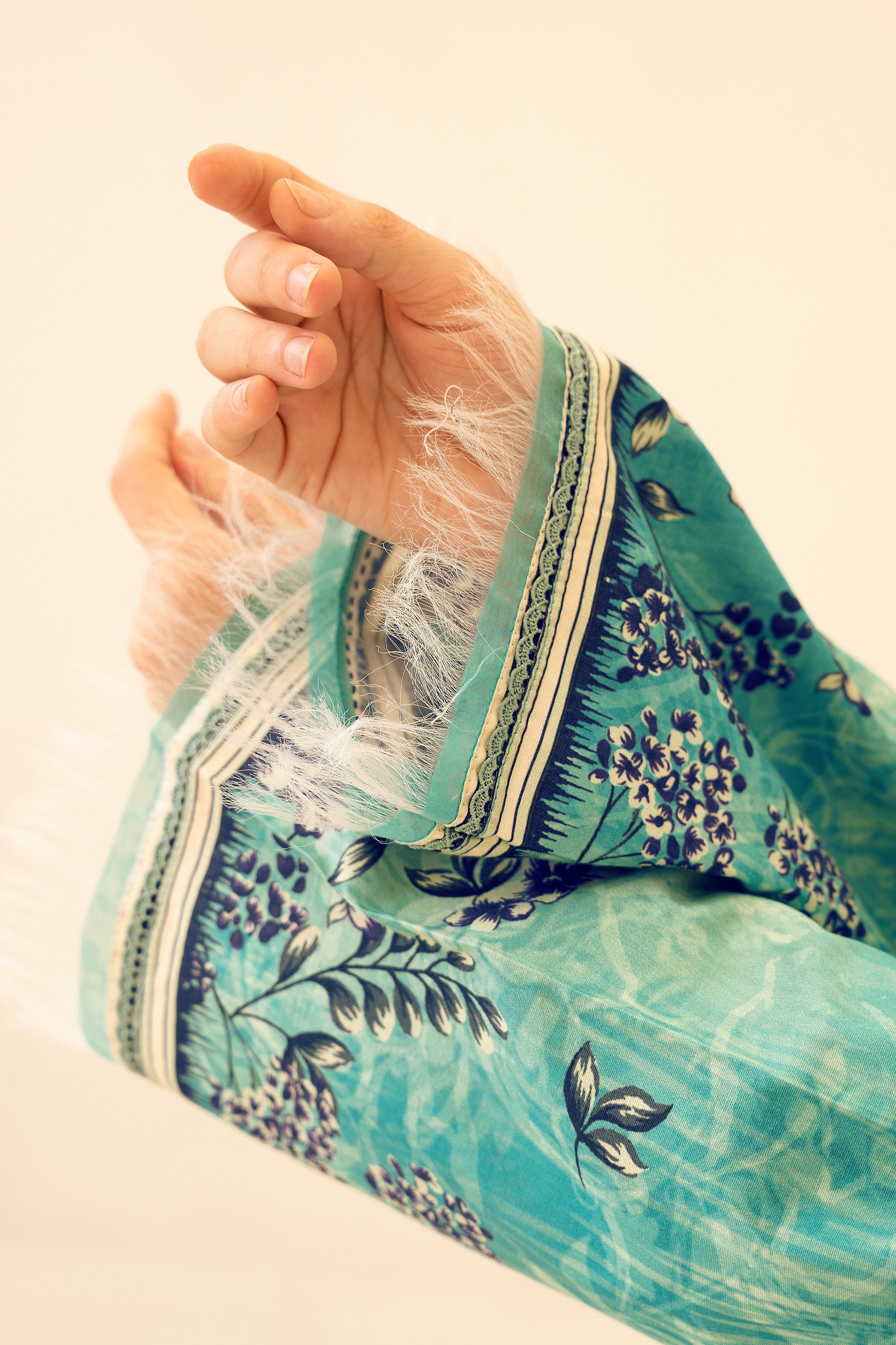 2 Piece Unstitched Teal Printed Cotton - (Vol-42/05)D-3 - SAFANOOR