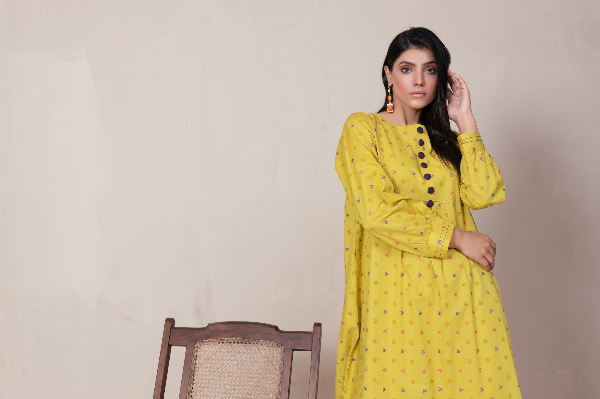 2 Piece Unstitched Yellow Jacquard Lawn - (Vol-23/06)2P-S-24-D-5 -SAFANOOR