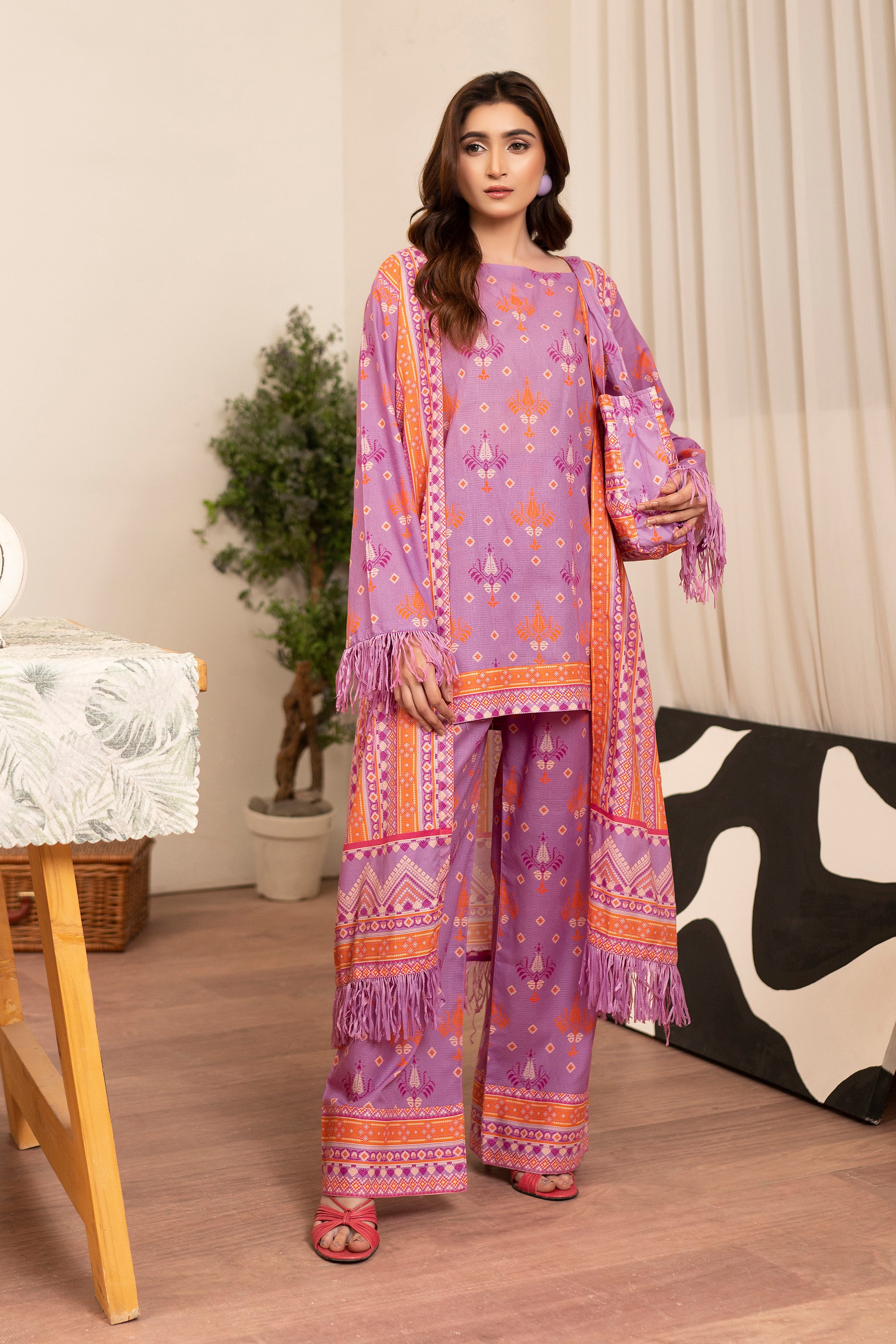 2 Piece Wisteria Unstitched Self Jacquard Lawn - (Vol-38/04)2P-S-25-D6 - SAFANOOR Main image