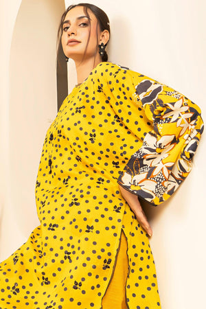 2 Piece Yellow Embroidered Cotton Unstitched - SafaNoor