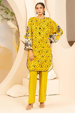 2 Piece Yellow Embroidered Cotton Unstitched - SafaNoor