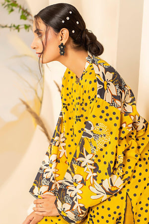 2 Piece Yellow Embroidered Cotton Unstitched - SafaNoor