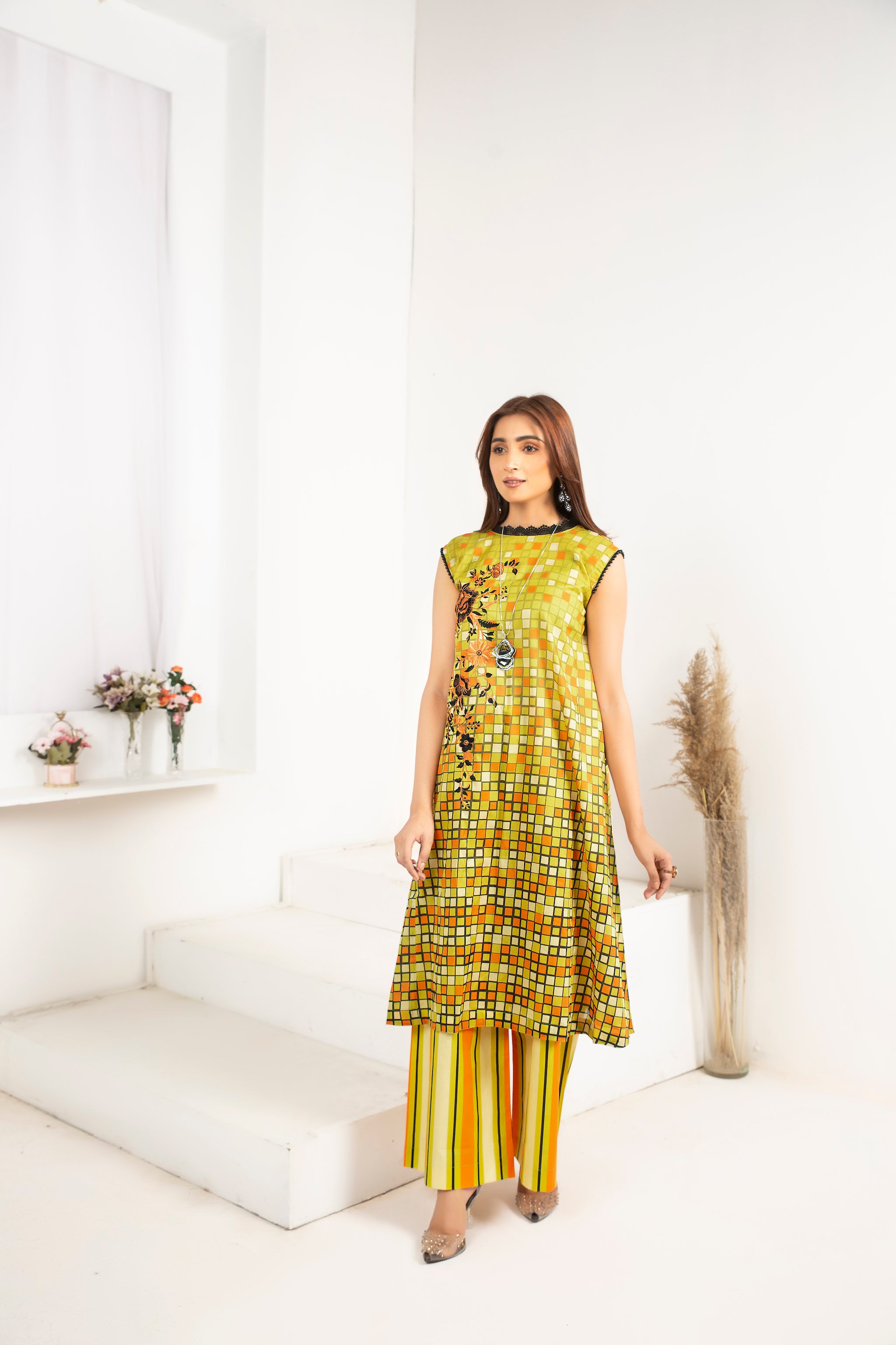 2 Piece Yellow Unstitched Digital Printed Lawn - (Vol-24/09)2P-S-24-D-7 - SAFANOOR