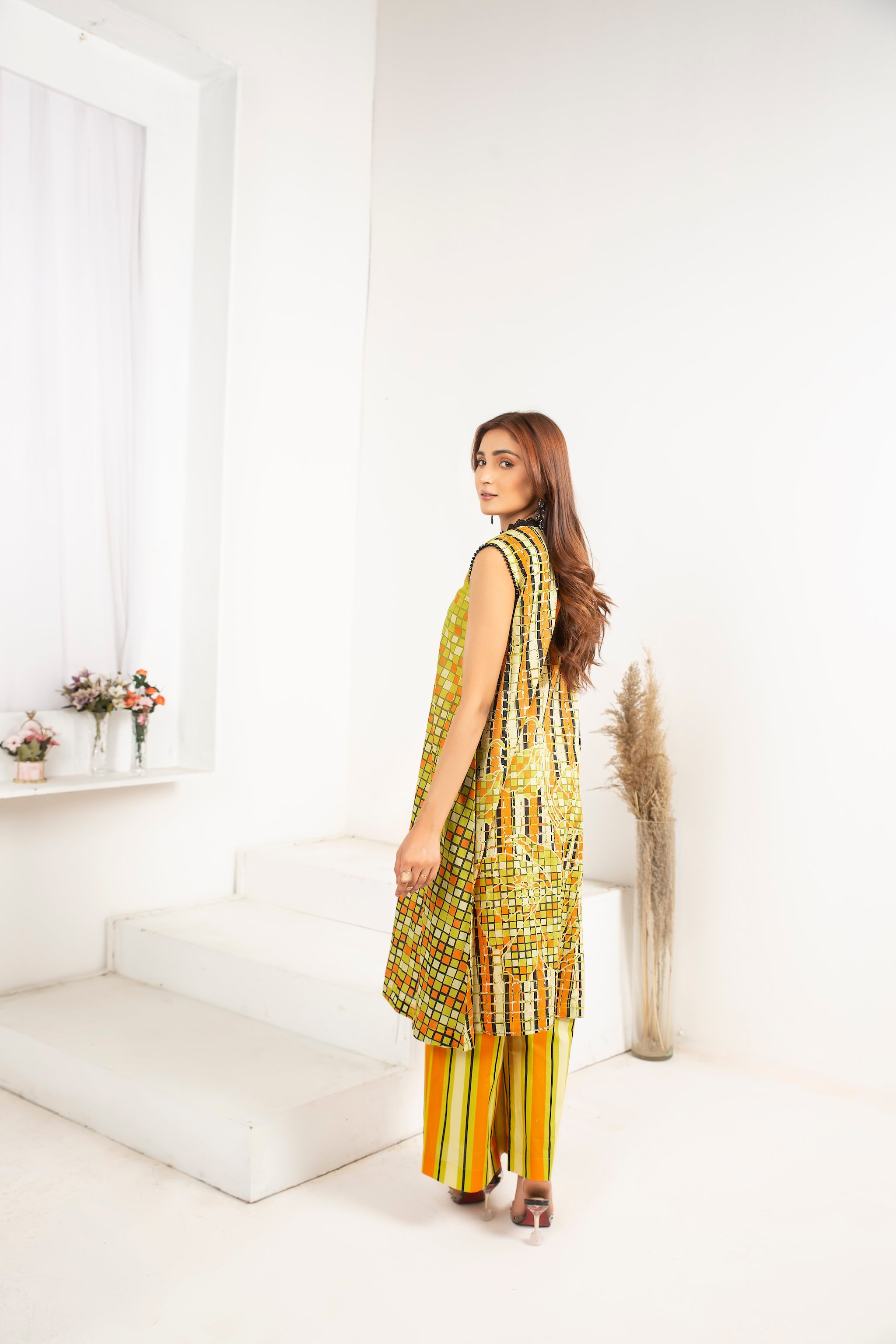 2 Piece Yellow Unstitched Digital Printed Lawn - (Vol-24/09)2P-S-24-D-7 - SAFANOOR