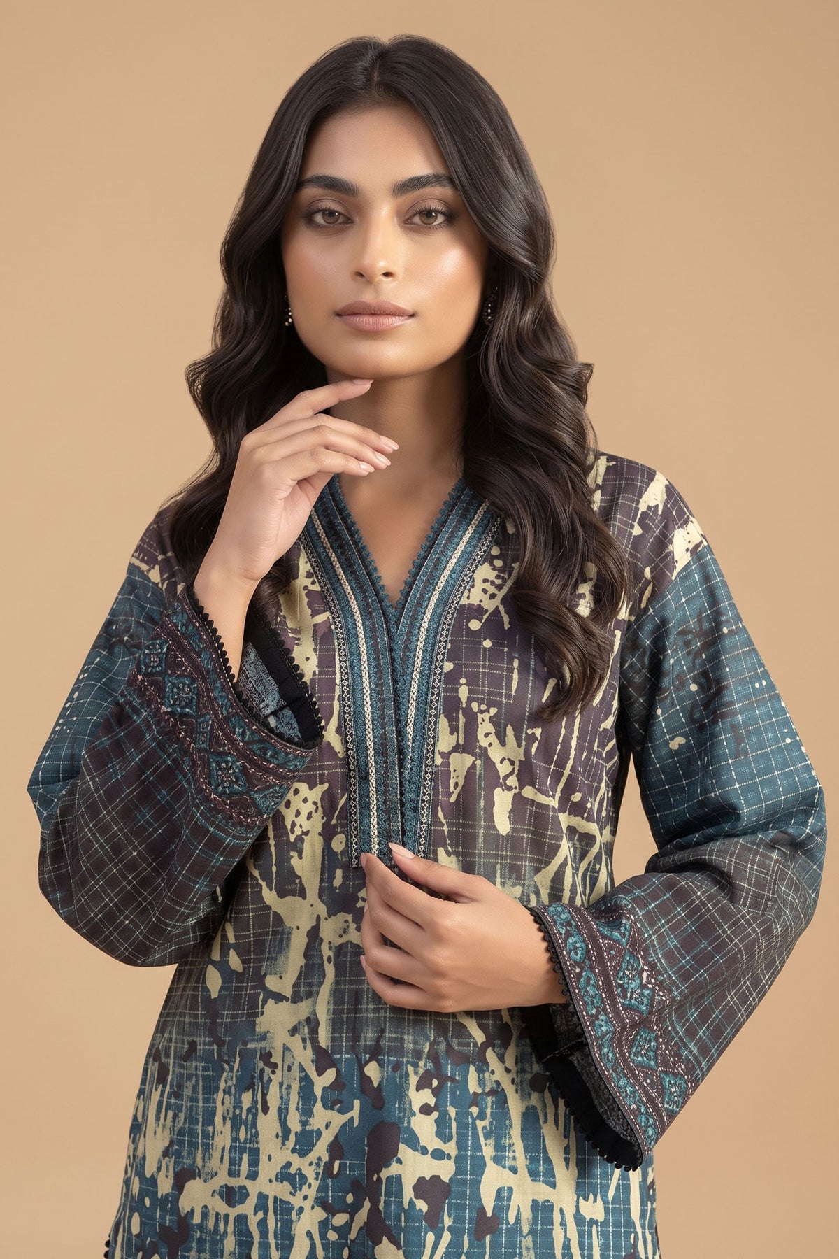 Grid Khaddar Unstitched 1 Piece Multi