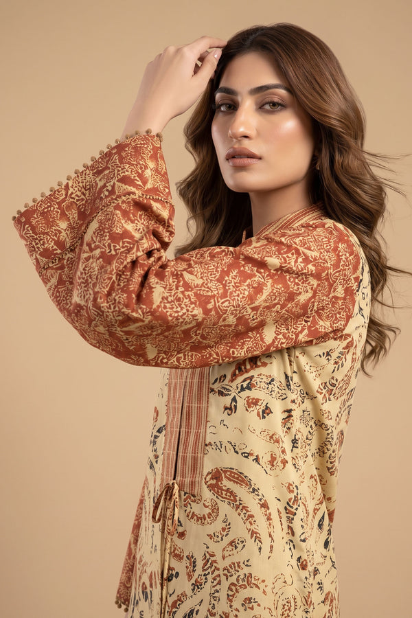 Grid Khaddar Unstitched 1 Piece Cream