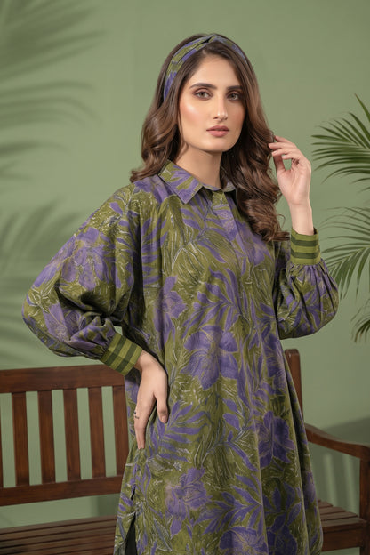 1 Piece Unstitched Doriya Khaddar Moss Green