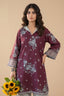 Dark Raspberry 2 Piece Unstitched Dyed Embroidered Lawn