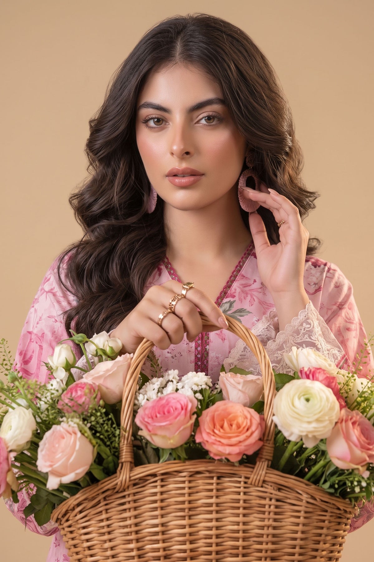 Pink 2 Piece Unstitched Dyed Embroidered Lawn Main image