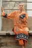 3PC Unstitched Orange Emb Linen - (Vol-113/01)D12 - SAFANOOOR