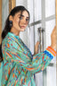 3 Piece Unstitched Cyan Printed Lawn - SafaNoor