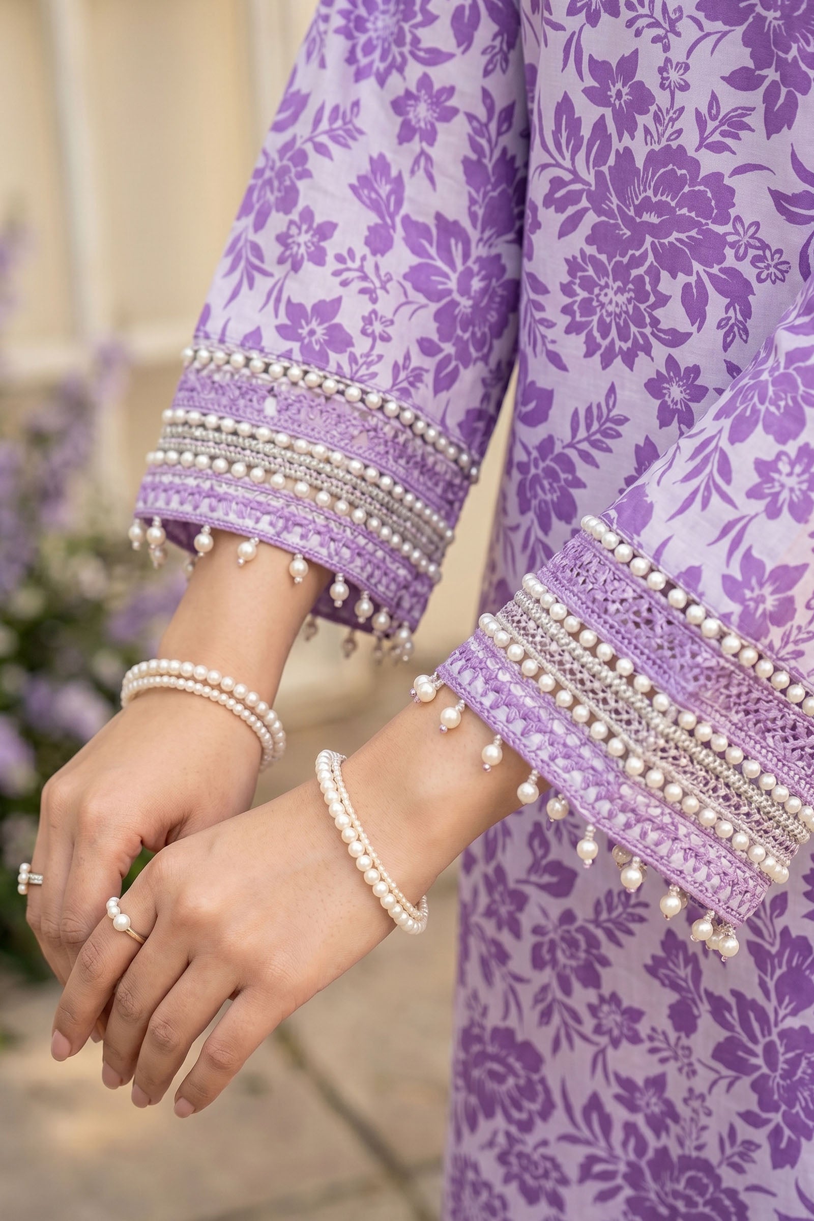 Lavender 3 Piece Unstitched Premium Printed Lawn