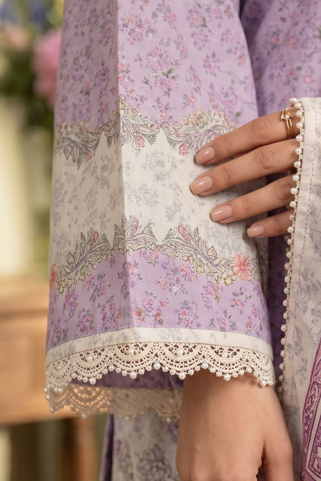 Dusty Mauve 3 Piece Unstitched Premium Printed Lawn