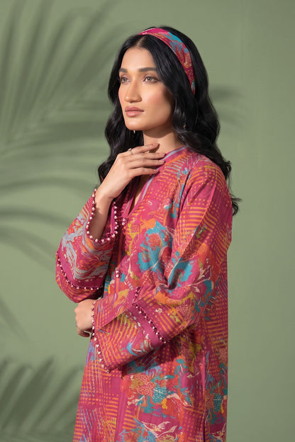 1 Piece Unstitched Doriya Khaddar Multi Pink