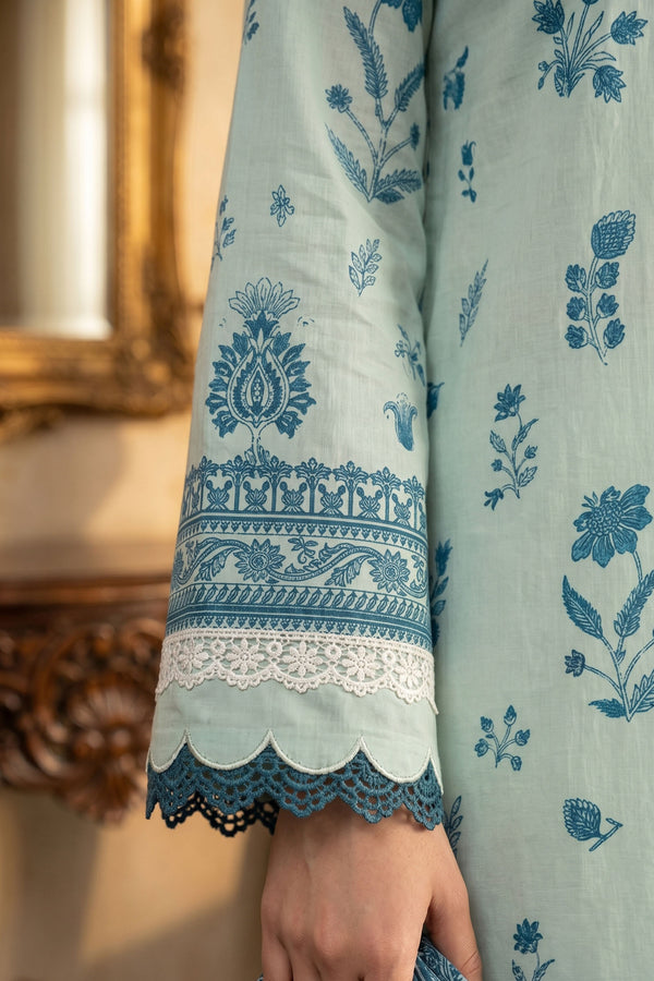 Ash Gray 3 Piece Unstitched Premium Printed Lawn