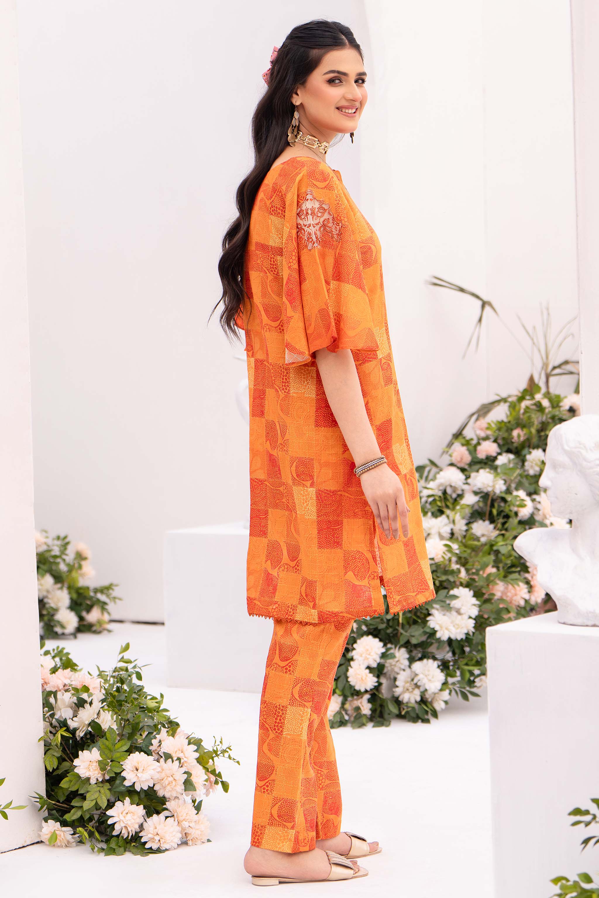Jugnoo 1pcs unstitched collection digital grid lawn embroidered shirt summer 2024 by safanoor