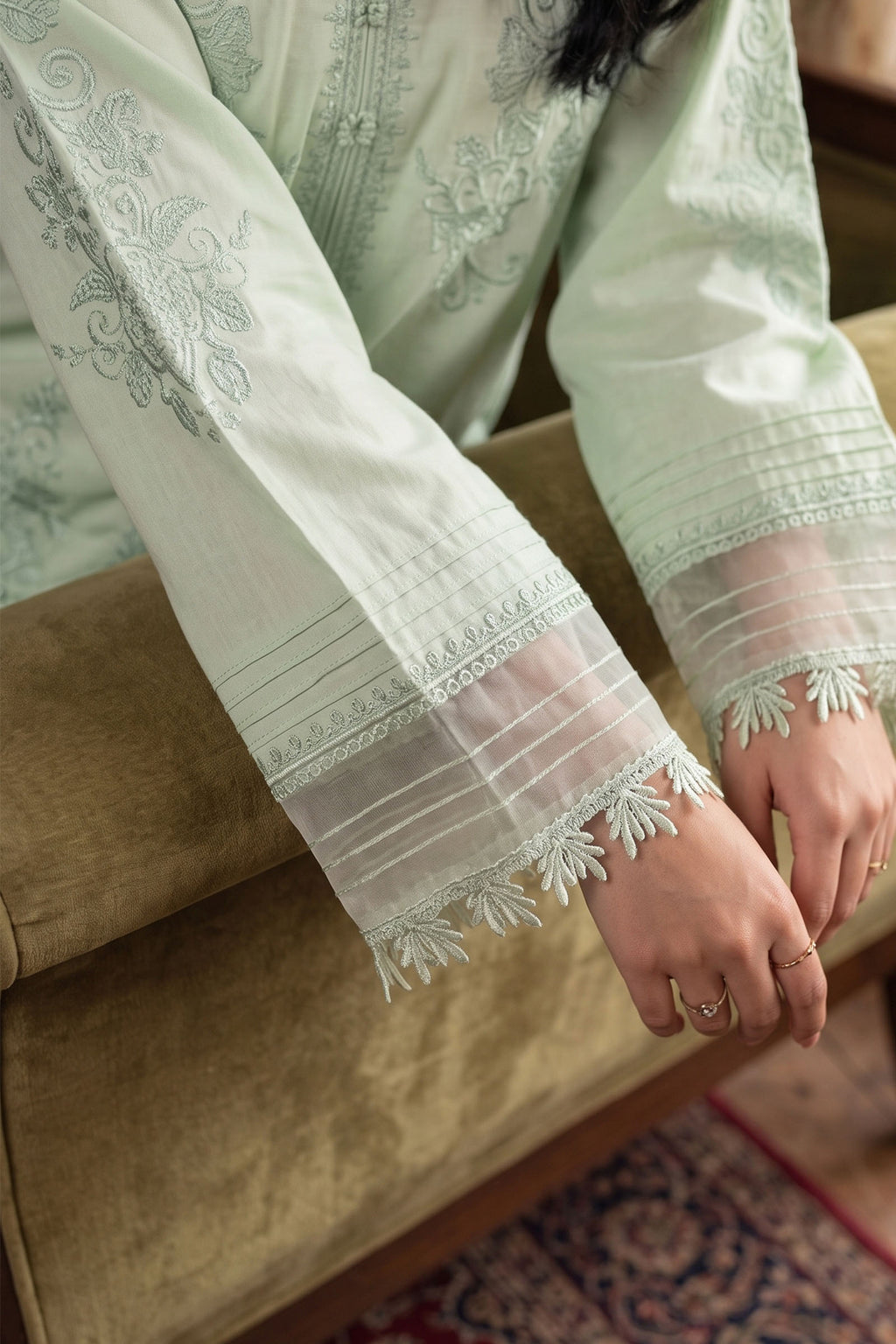 Clay Ash 2 Piece Unstitched Dyed Embroidered Lawn