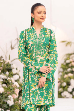 Jugnoo 1pcs unstitched collection digital grid lawn embroidered shirt summer 2024 by safanoor