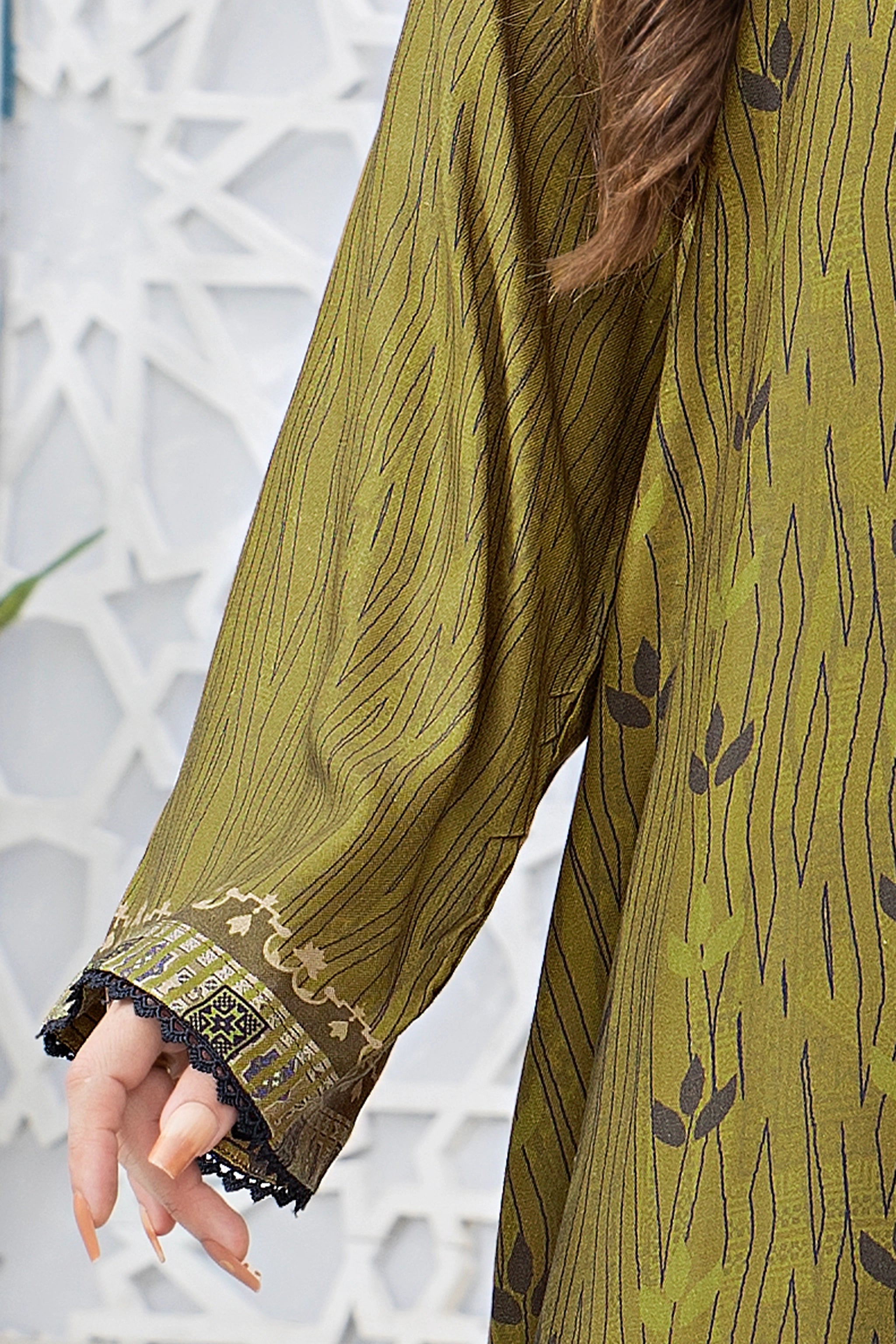 2 piece unstitched Bullet Shell Twill Marina Suit - safa noor marina collection