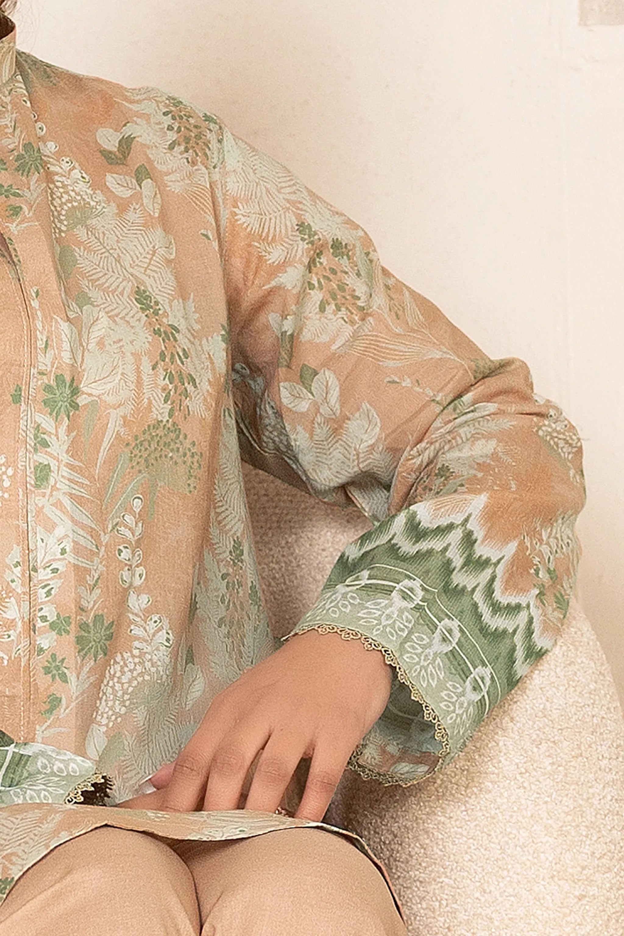 3 Piece Unstitched Desert Sand Premium Printed Lawn