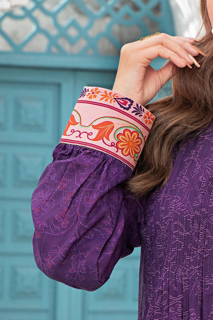2 piece unstitched Grape Twill Marina Suit - safa noor marina collection