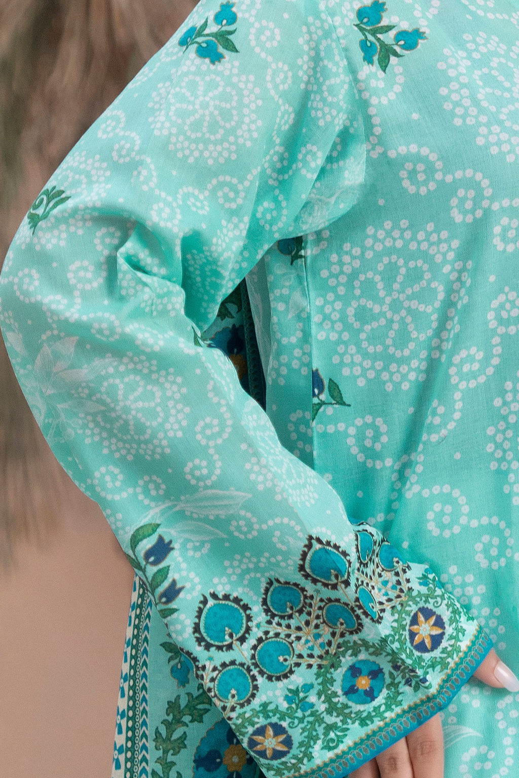 Light Sea Green 3 Piece Unstitched Premium Printed Lawn