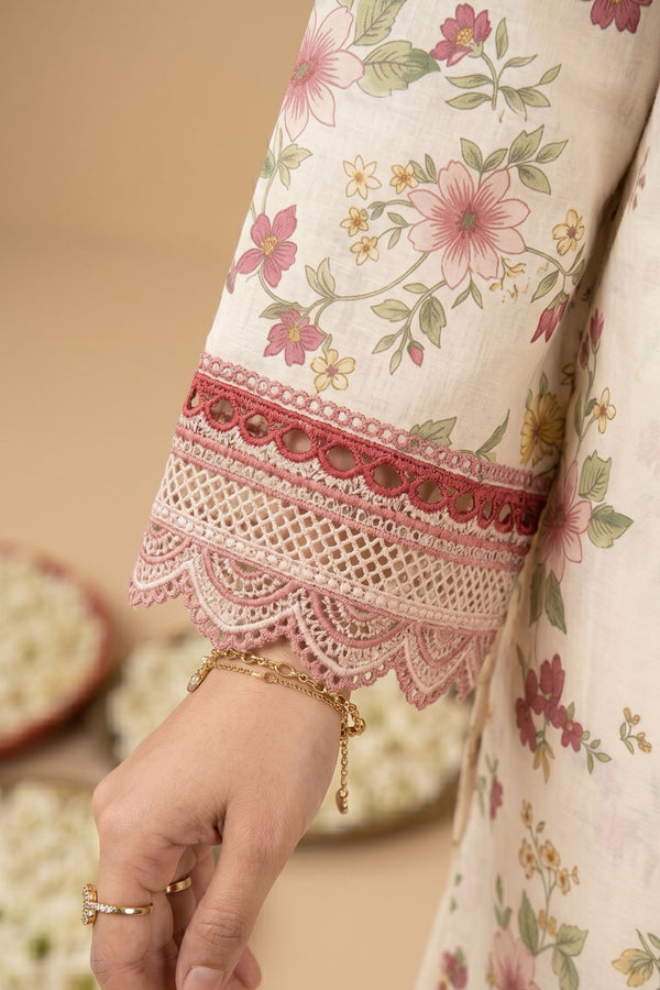 Bone 3 Piece Unstitched Premium Printed Lawn