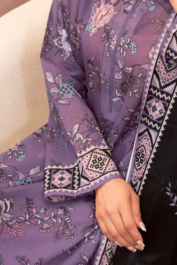 Lavender 3 Piece Unstitched Premium Printed Lawn