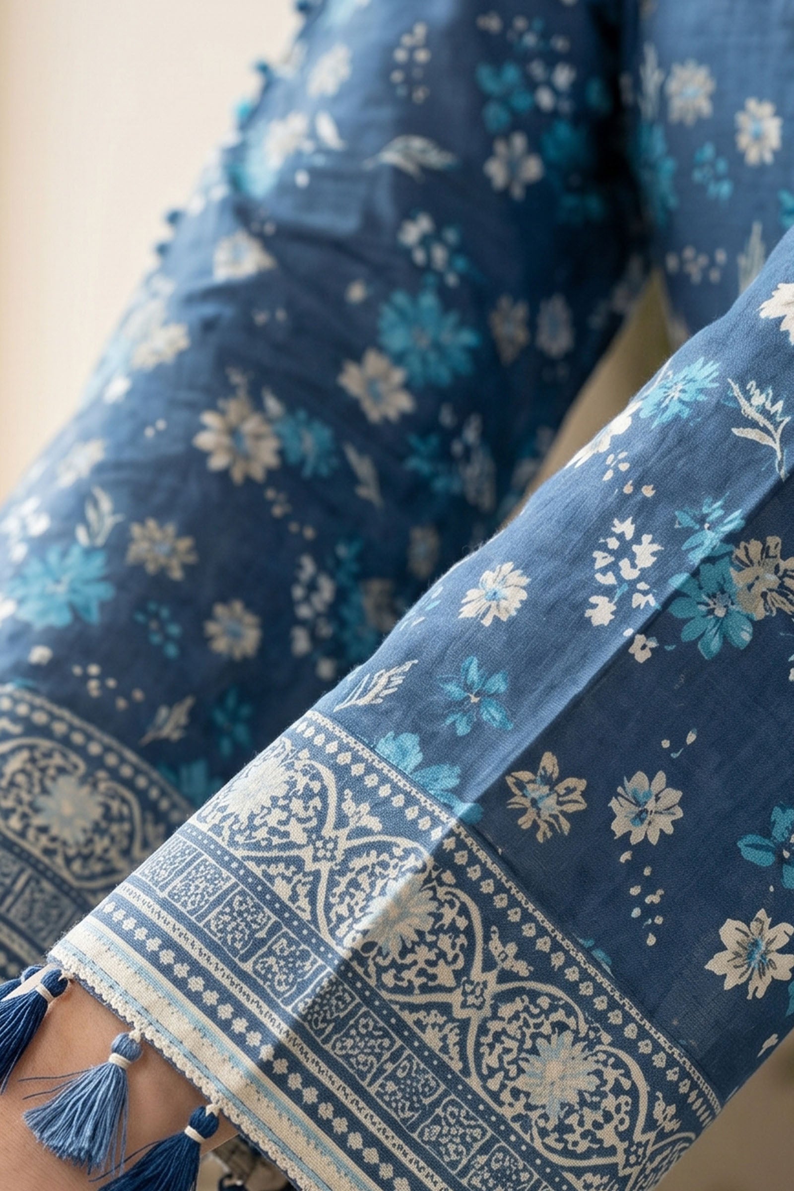 Dark Blue Grey 3 Piece Unstitched Premium Printed Lawn