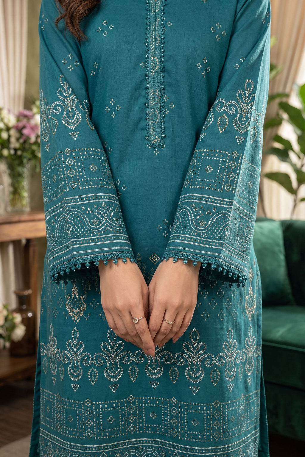 Casal Green 3 Piece Unstitched Premium Printed Lawn