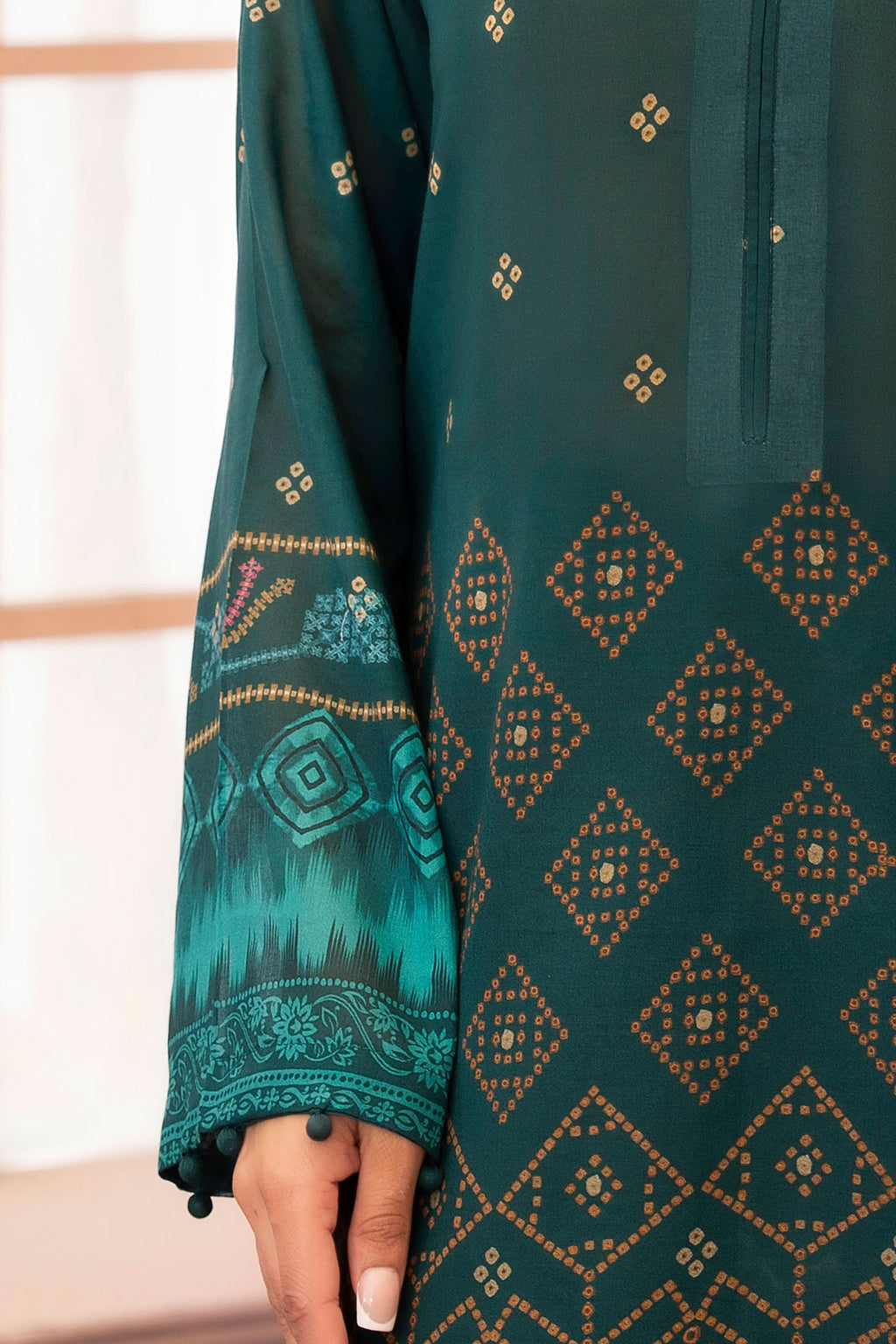 Slate Green 3 Piece Unstitched Premium Printed Lawn