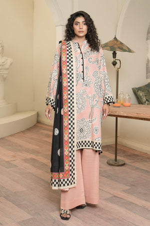 3 Piece Apricot Peach Khaddar Unstitched - SafaNoor